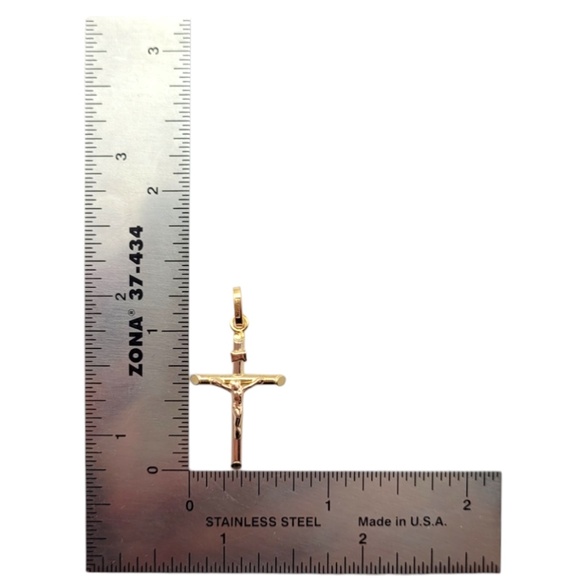 14 Karat Yellow Gold Toothpick Crucifix Pendant #20905 - Picture 10 of 10